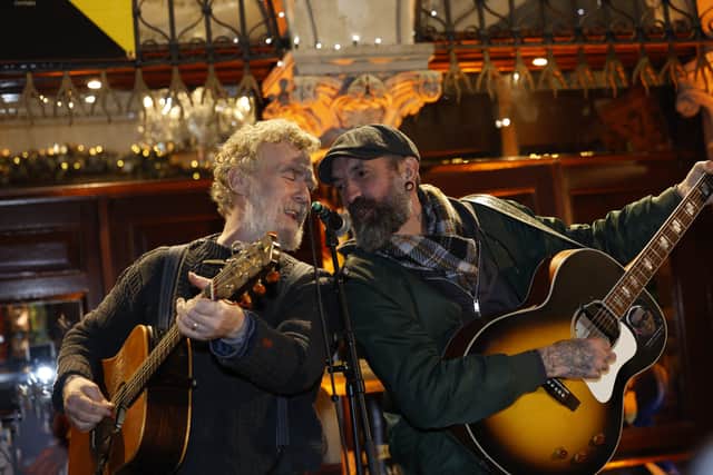 Hundreds of people sang along to a mix of Christmas tunes and Irish hits, with viewers tuning into the livestream from Berlin, London and New York.