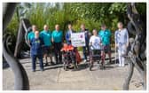 Trevor Gillespie from the Delta Centre with Cllr. Daniel Pender, Leas Cathaoirleach, and the Delta Team