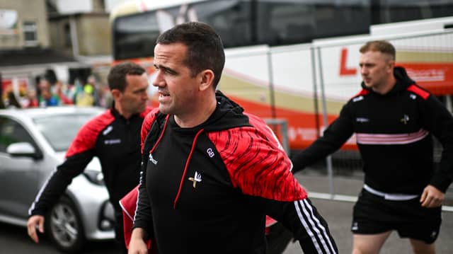 Louth manager Ger Brennan arrives before the GAA Football All-Ireland Senior Championship preliminary quarter-final