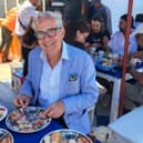 Rory O' Connell enjoying cuisine in Morocco, Africa.