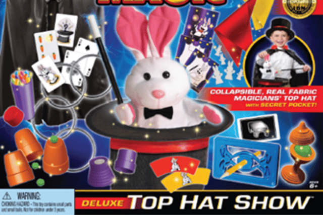 The Fantasma Magic Deluxe Top Hat 150+ Magic Tricks has been reported to the Competition and Consumer Protection Commission (CCPC) as posing a potential safety hazard through the plush rabbit that comes with the set whose small parts may become a choking hazard. 