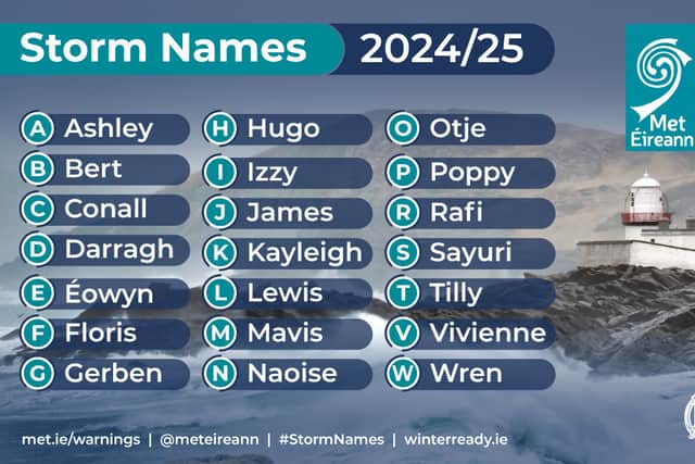 The full 2024/25 list is Ashley, Bert, Conall, Darragh, Éowyn, Floris, Gerben, Hugo, Izzy, James, Kayleigh, Lewis, Mavis, Naoise, Otje, Poppy, Rafi, Sayuri, Tilly, Vivienne and Wren. 