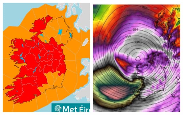 Most counties in Ireland have been issued a Red Warning