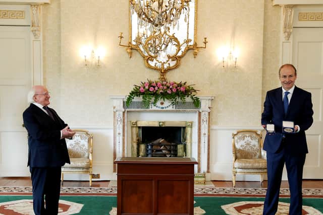 Mr Martin is now travelling to meet President Michael D Higgins at his official residence at Aras an Uachtarain in Dublin, where he will formally become Ireland’s taoiseach.