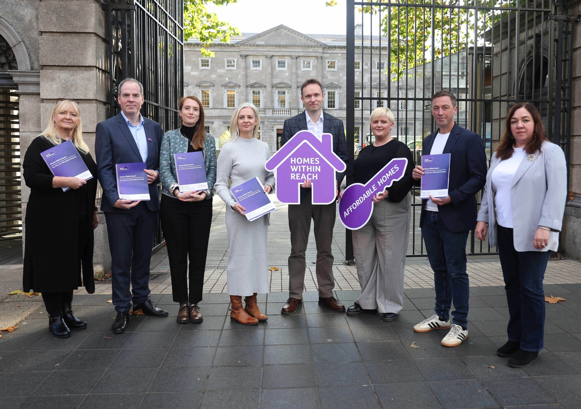 Patricia Stephenson, Carlow Kilkenny candidate for the Social Democrats (third from left), Cian O’Callaghan TD, Deputy Leader (fourth from right), alongside other candidates