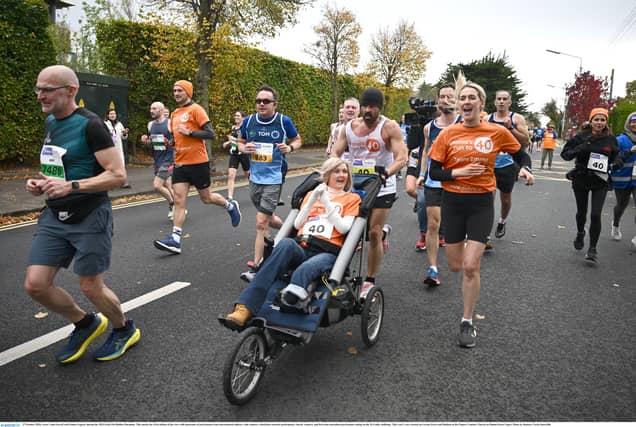 Colin Farrell in emotional tribute to Laois woman with rare disease after Dublin marathon