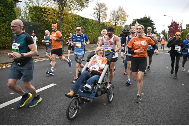 “I have known Emma for many years and she epitomises bravery, she is what courage and pure determination are all about," said Farrell, 48, after the pair crossed the finish line at Upper Mount Street.