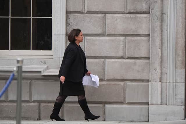 “We have a situation where, in the last 24 hours, not Fine Gael, not Fianna Fail, not the Green Party, not any politician in Dail Eireann, a victim, a teenage boy, has described in a national newspaper how he was mentally stabbed, not by anybody other than the leader of Sinn Fein, by her actions,” Mr Harris said.