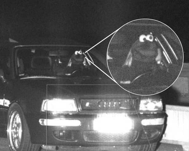 Images from a mobile speed camera in Dortmund showing the costumed driver| PICTURES: PP Dortmund