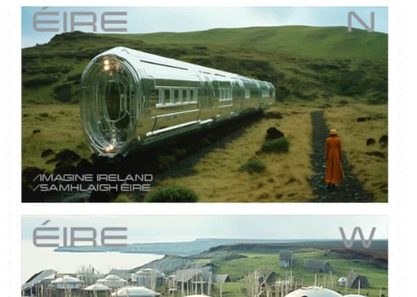 "This stamp issue allows for a creative reimagining of housing and transport, blending the familiar with the fantastical to suggest new ways of living in harmony with Ireland’s natural landscapes," she continued.