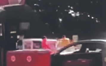 A still from footage of the incident at O'Rourke's Cross,  shared on social media