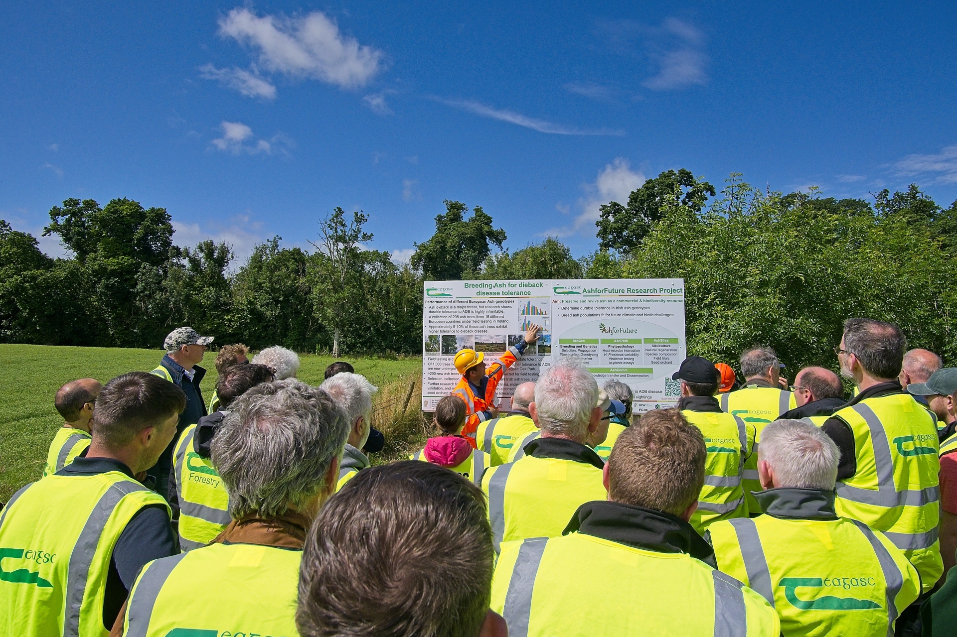 Teagasc Forestry Research Officer, Dr Dheeraj Rathore, pictured presenting to a large attendance at the Open Day