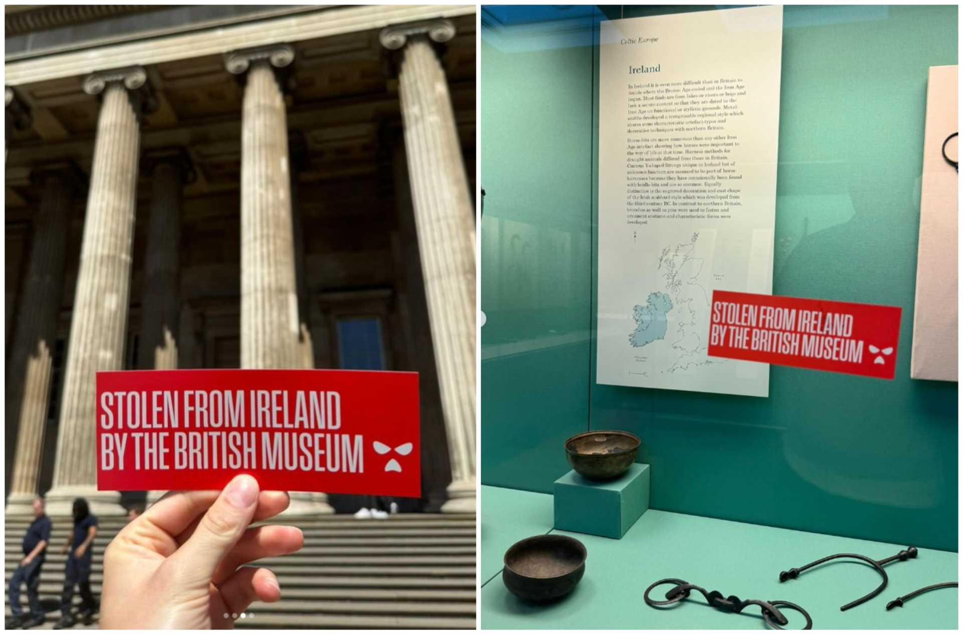 'Full of stolen treasures' - Kneecap mark British Museum with 'stolen from Ireland' stickers PIC: Kneecap/Instagram