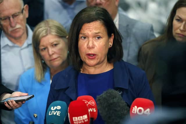 Asked whether she will consider her position as Sinn Fein leader, Ms McDonald said: “Um, you know, I will lead this reflection and this process. When the going gets tough, that’s the point at which leaders step forward. They don’t step down.