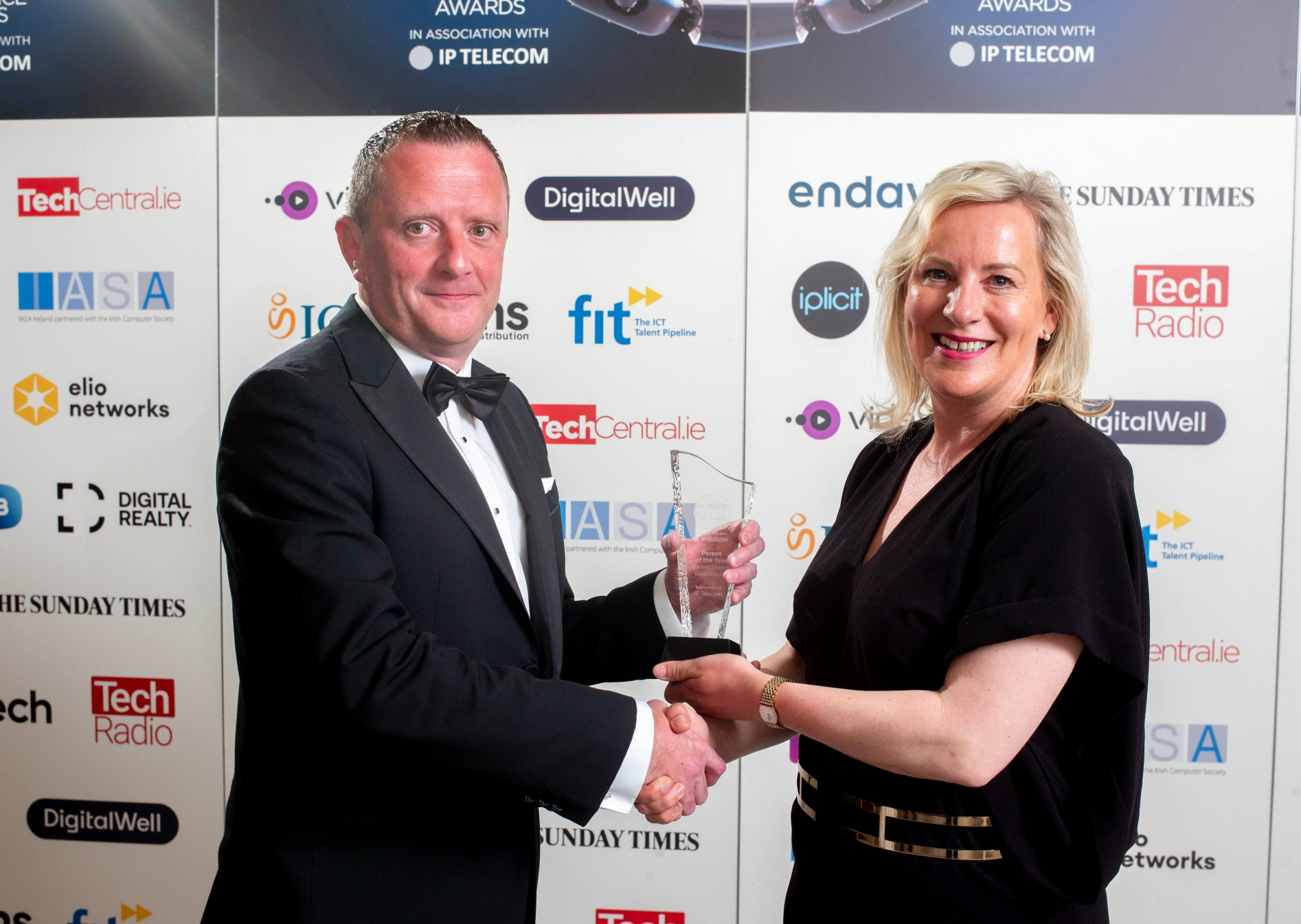 Brian Chamberlain, IP Telecom with Carmel Owens, MD GlobalLogic Ireland