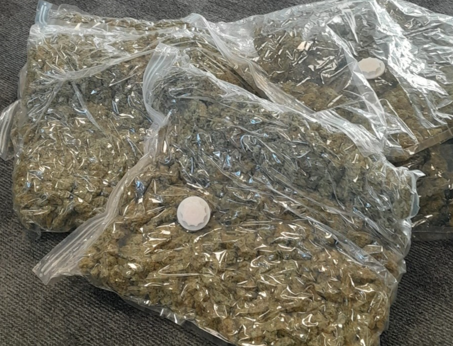 Herbal cannabis worth an estimated €121,000 was seized this Monday