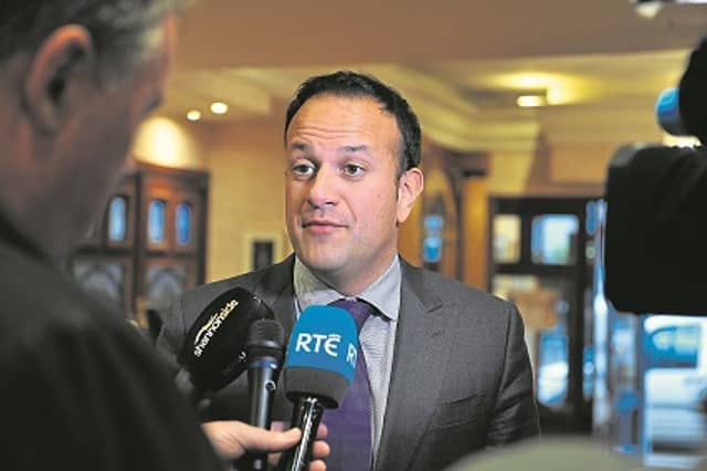 Fine Gael leader Leo Varadkar speaking in Longford