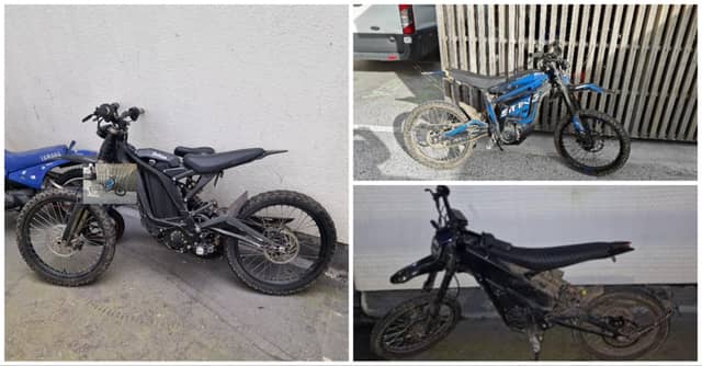 Three of the four scrambler bikes which were seized over the weekend