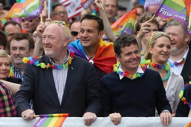 His speech was met with rapturous applause from ministers and party staff gathered on the steps at the Merrion Street office.