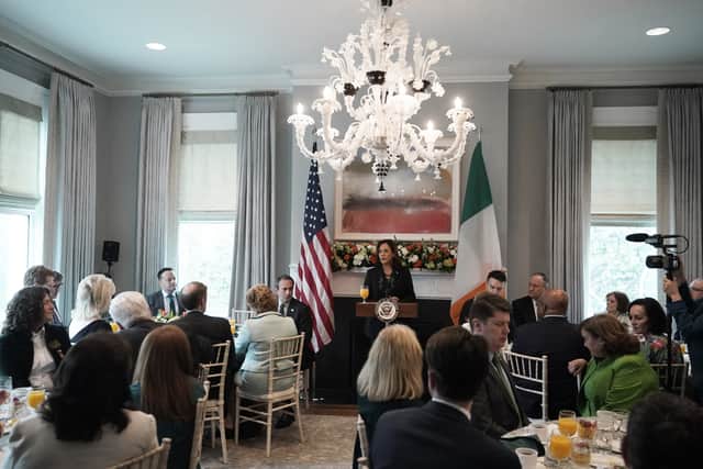 The pair had a breakfast meeting at the vice-president’s official residence on Friday morning, ahead of Mr Varadkar’s high-profile White House talks with President Joe Biden.