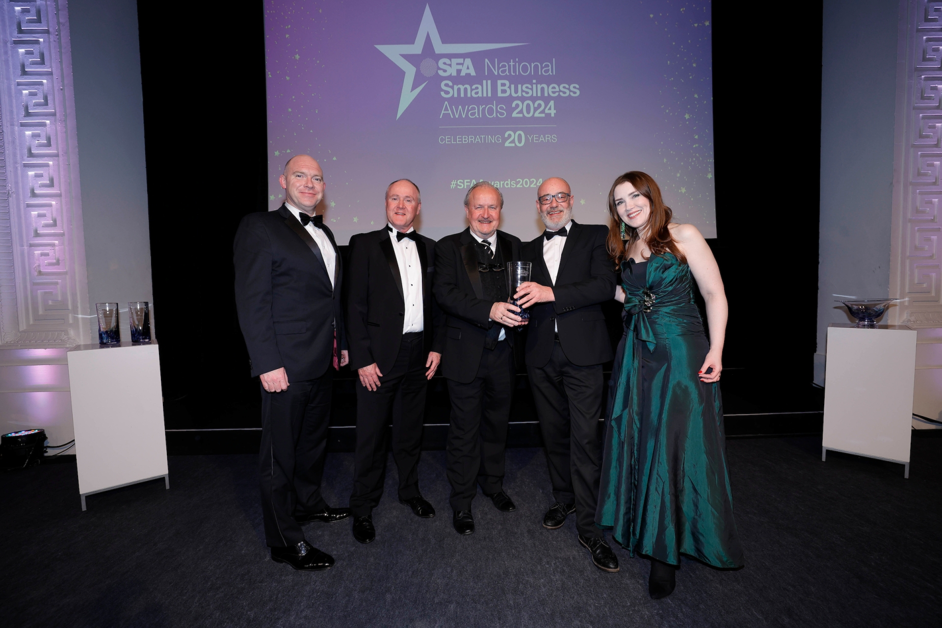 From L to R: David Broderick, Director, SFA, Frank Collins, NSAI, David O’Reilly and Damian Young, Zeus Scooters, Geraldine Magnier, Chair, SFA, Photo credit: SFA