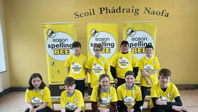 Students from Carlow at the Eason Spelling Bee, Photo courtesy of Easons