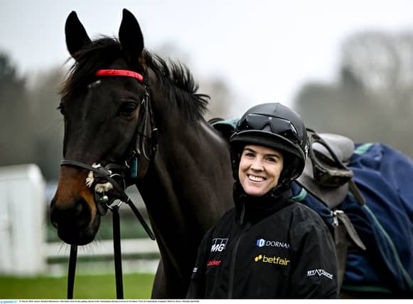 Racheal Blackmore with Slade Steel days before Cheltenham 2024, Photo: Sportsfile