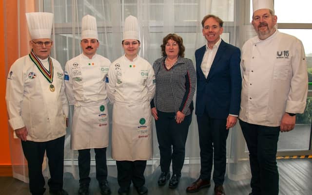 Brendan O'Neill(Panel of Chefs Ireland), Callum Priest, Jessica Beckley, Dr Suzanne Denieffe(Head of School of Humanities) and Dr Don O’Neill(Head of Department of Humanities). Picture Vincent Flynn.