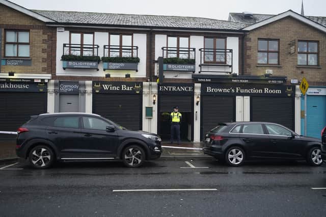 Tristan Sherry died after being assaulted and a man in his 40s suffered gunshot wounds during an incident at Browne’s Steakhouse in Blanchardstown at around 8pm on December 24.