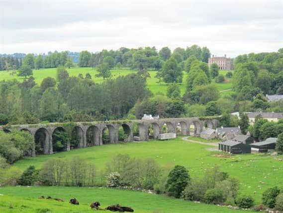 Borris Viaduct overlooking today's fair in the Carlow town