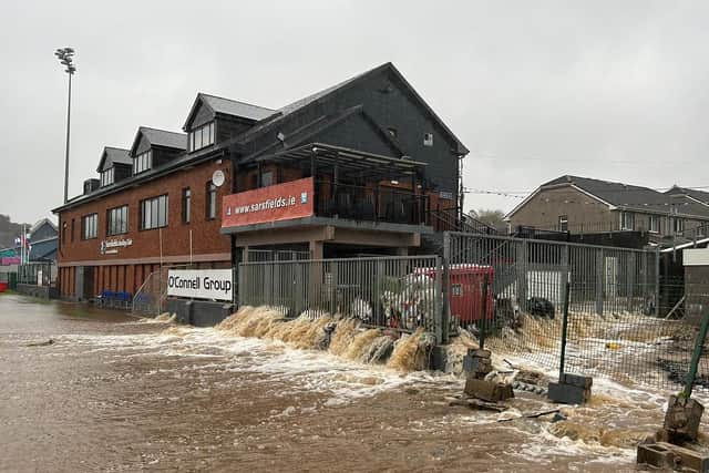 "As a result our main pitch essentially became a floodplain in order to relieve the flooding to the immediate Riverstown area, Orchard Manor and surrounding businesses," the social media post said. 