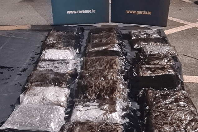 Around 27kgs of cannabis were seized on Wednesday