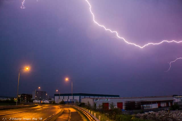 Lightening in Portlaoise. Pic James Osborne