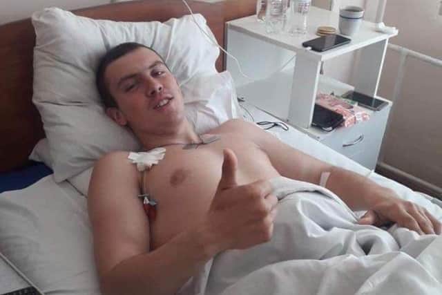 Mr Kashpur said he lost his leg aged 22 when he stepped on a mine while on an intelligence mission on May 16 2019 in the Donetsk region of eastern Ukraine.