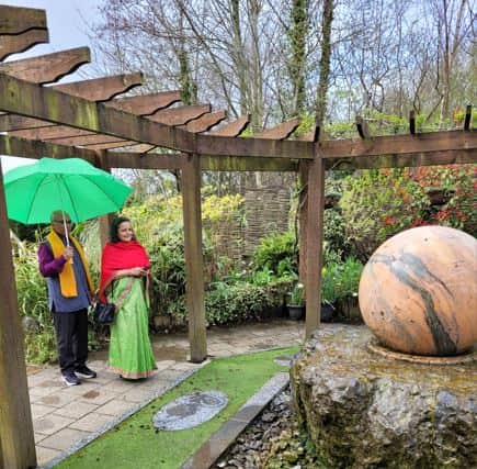 Bob also took the opportunity to show the ambassador the many beautiful sculpture pieces located throughout the garden, which he himself has crafted. The ambassador was very impressed both by the overall standard of the gardens and the strong community spirit which was very evident in its operation.