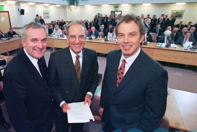 He led Ireland during the peace talks across the Irish border in Belfast, working with then-UK prime minister Tony Blair as the Belfast/Good Friday Agreement was signed in 1998.