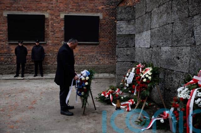 Among those who attended Friday’s commemorations was Doug Emhoff, the husband of US vice president Kamala Harris.