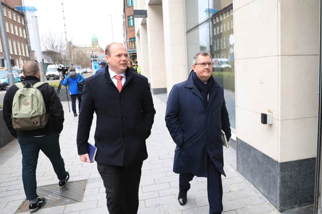 Regarding the exclusion of Mrs McDonald from Wednesday’s meeting, Sir Jeffrey said it was protocol that the Foreign Secretary would meet with his counterpart in Dublin, before meeting with Mrs McDonald, who is leader of the opposition in the Republic.