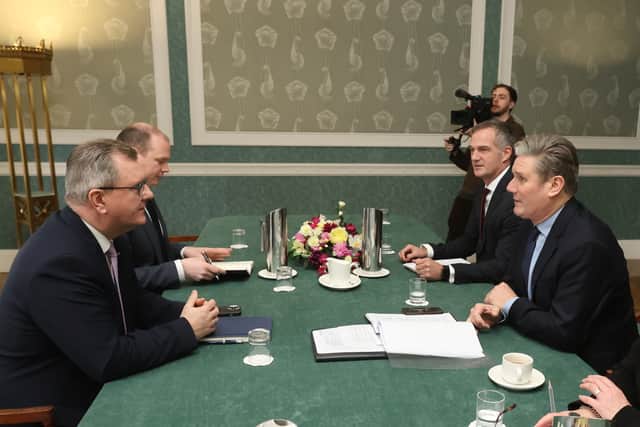 The Northern Ireland Protocol was agreed by then-prime minister Boris Johnson to avoid a hard border with Ireland but the DUP is refusing to engage with the powersharing institutions until it is dramatically altered or removed.