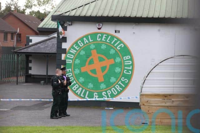Police forensics officers were examining the scene on Sunday evening as part of the murder investigation.