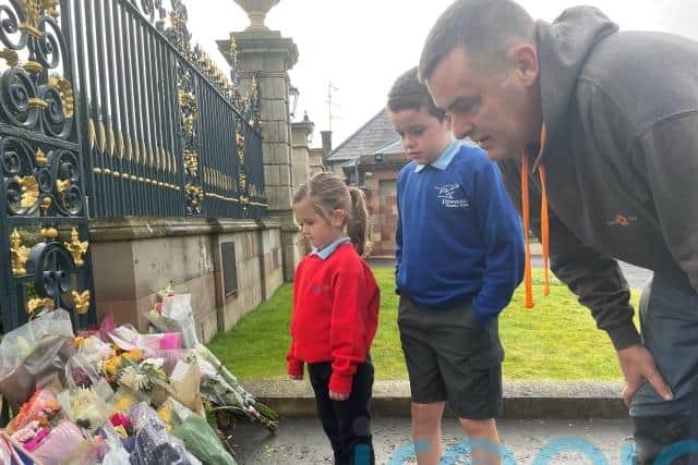There was a significant security operation under way with the village with a one-way traffic system in operation and police searches for anyone visiting the castle to pay respects.