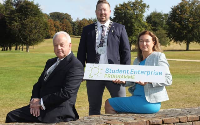 Rosie Dunne , Cathaoirleach Brian O’Donoghue , Jim Woods , Business Advisor – Local Enterprise Office