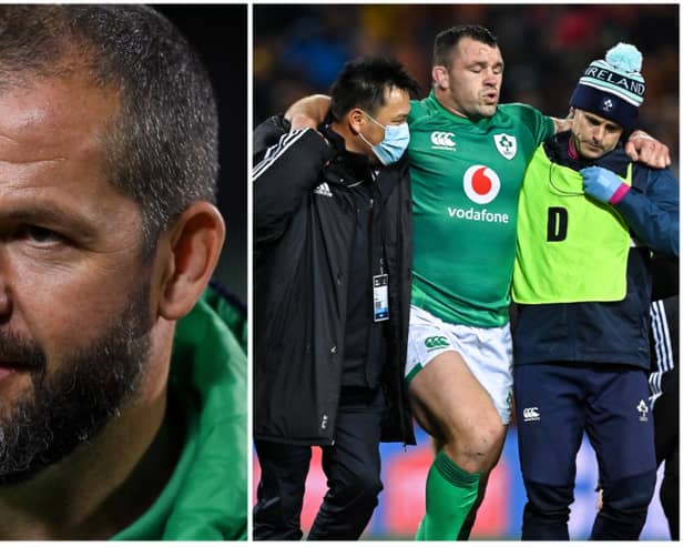 Ireland head coach Andy Farrell admitted Cian Healy’s leg injury “doesn’t look too good” following an emphatic 32-17 defeat by the Maori All Blacks. PIC: Sportsfile