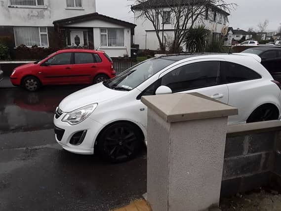 A picture of the abandoned car