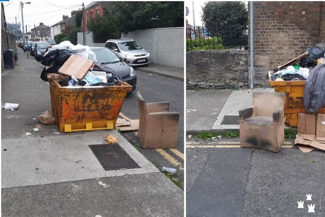 It is an offence not to keep the vicinity of a skip free of litter under Section 4.2 of the Litter Pollution Act 1997.