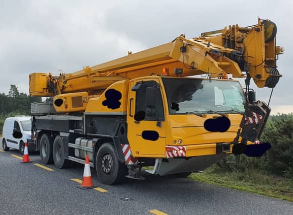 Gardaí stop unaccompanied learner driving a crane on Offaly road