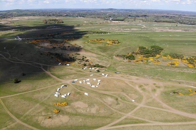 Drone photographs taken yesterday showed the main encampment has reduced in size.