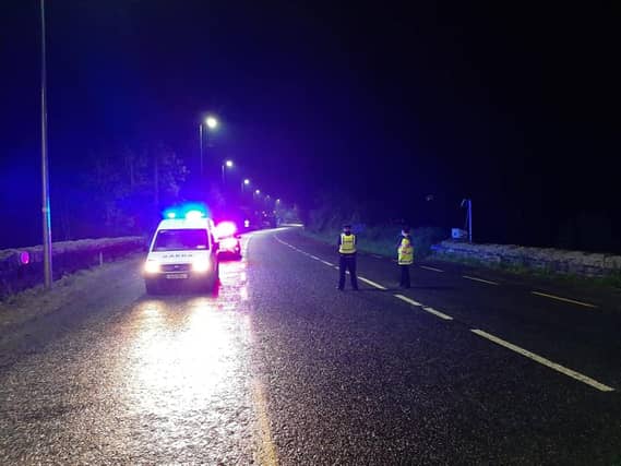 Gardaí from Unit A and Community Policing Unit Carlow conducting Covid-19 checkpoints on Sunday night