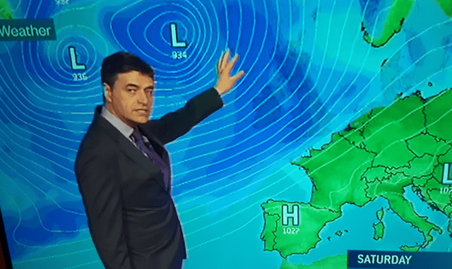 Met Éireann forecaster Gerry Murphy presents forecast on RTÉ