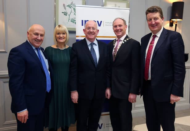 At the IPAV launch (l-r): Pat Davitt, IPAV CEO; Ella Dunphy, DNG Ella Dunphy, Kilkenny; Minister Charlie Flanagan; David McDonnell IPAV President and Tom Crosse, GMV Auctioneers, Limerick